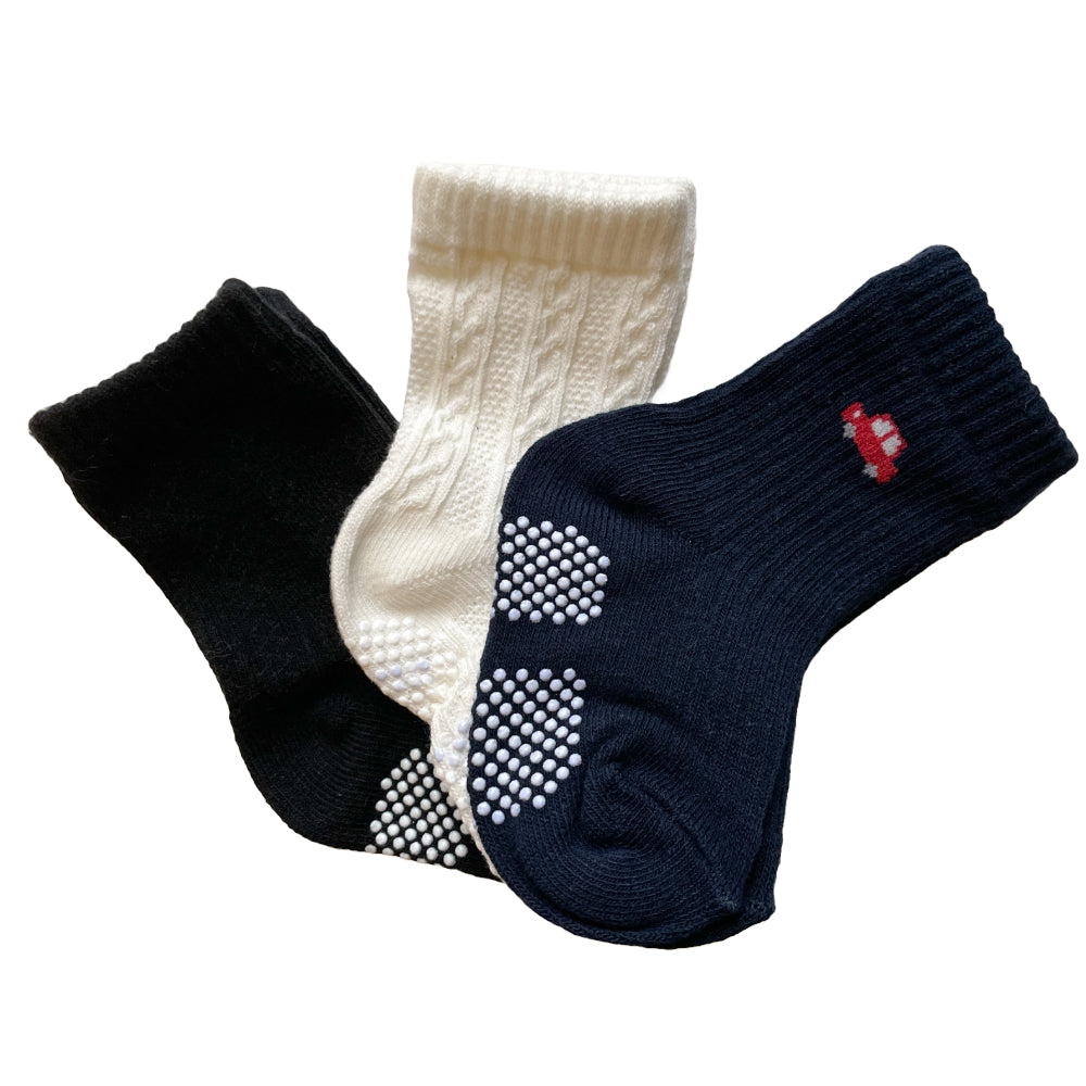 Baby socks, crew socks, set of 3