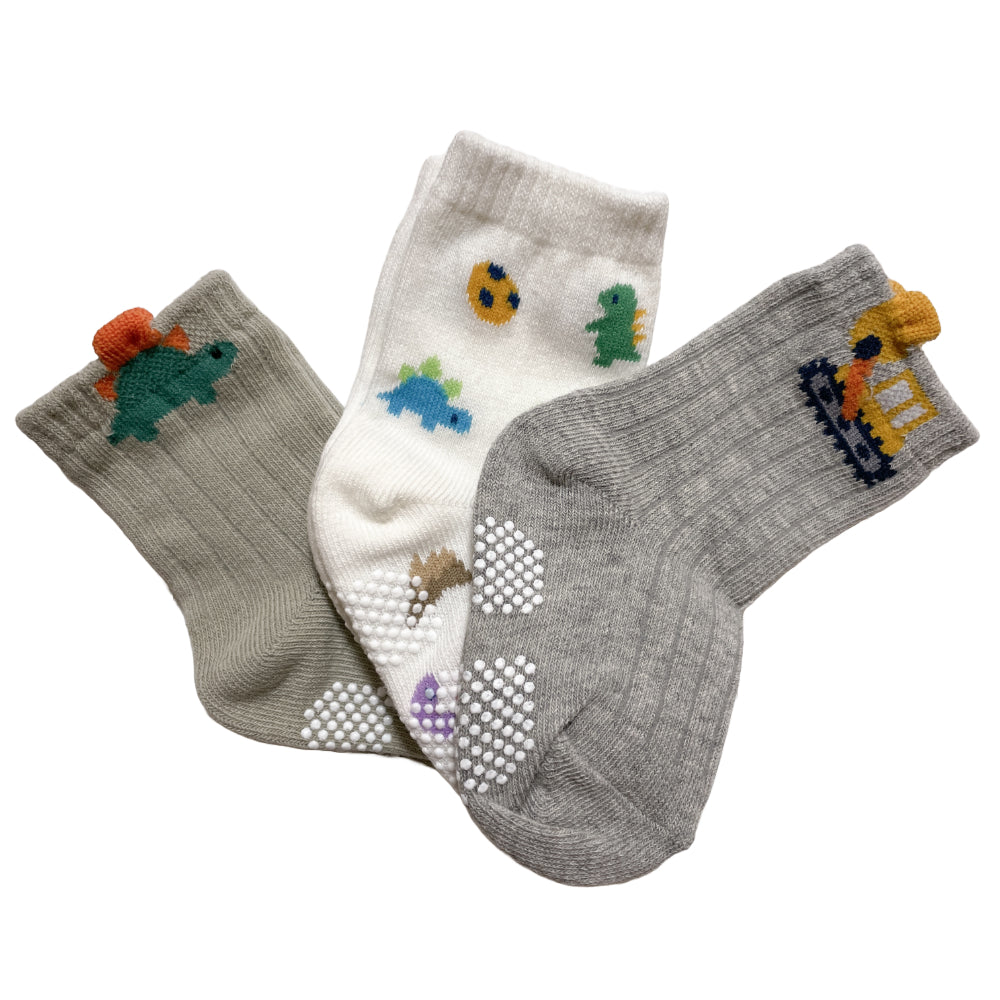 Baby socks, crew socks, set of 3