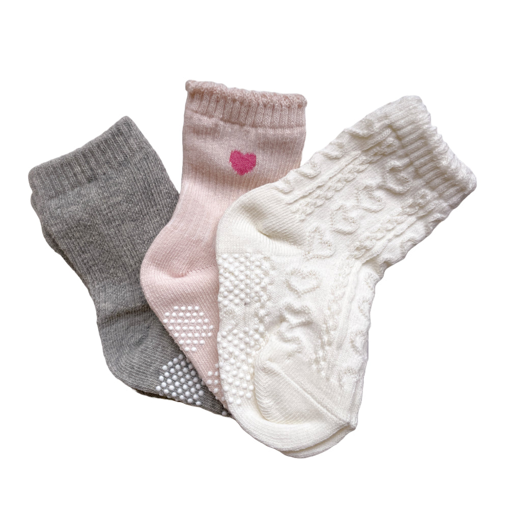 Baby socks, crew socks, set of 3