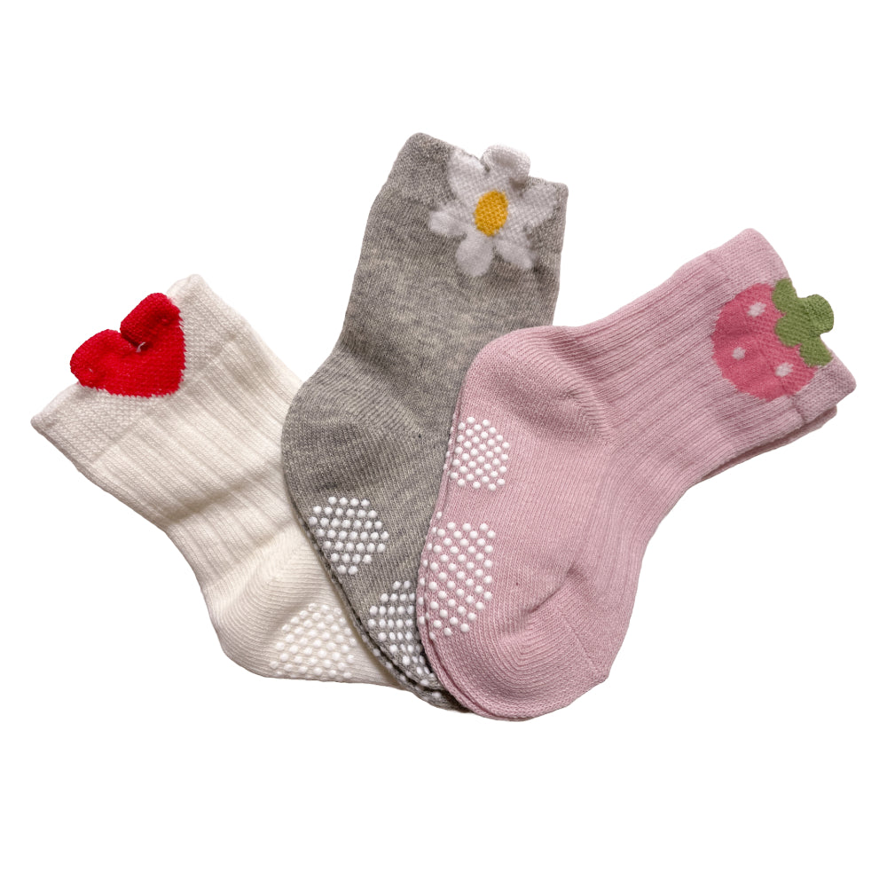 Baby socks, crew socks, set of 3