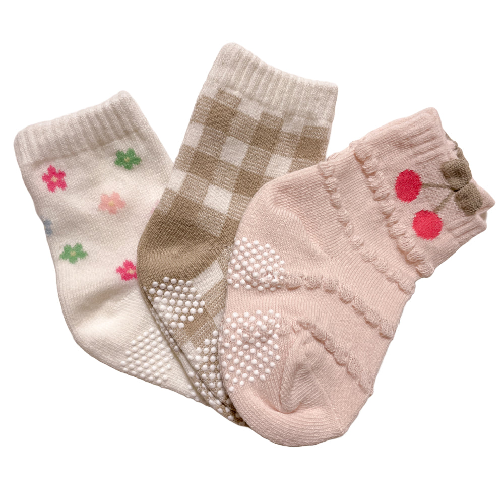 Baby socks, crew socks, set of 3