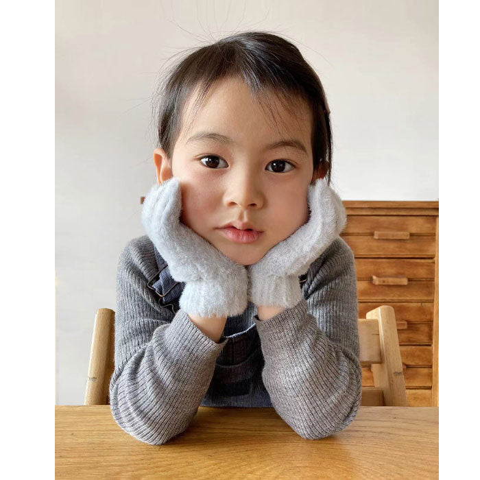 手袋 指だし スマホ対応 子ども モコモコ キッズ ジュニア スマホ おしゃれ 無地 シンプル 小学生 ベビー てぶくろ ミトン 男の子 女の子 暖か 園児