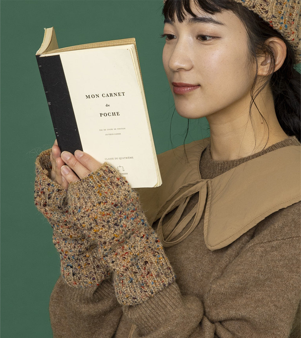 カラーネップハンドウォーマー レディース