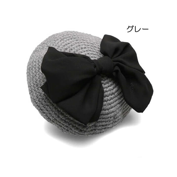 kid's zoo knitted hat with ribbon