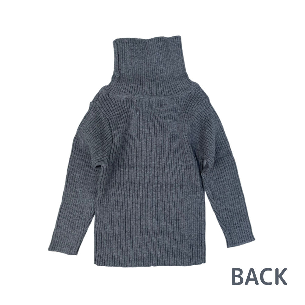 Turtleneck, washable, turtleneck, long sleeve T-shirt, rib knit, 100% cotton