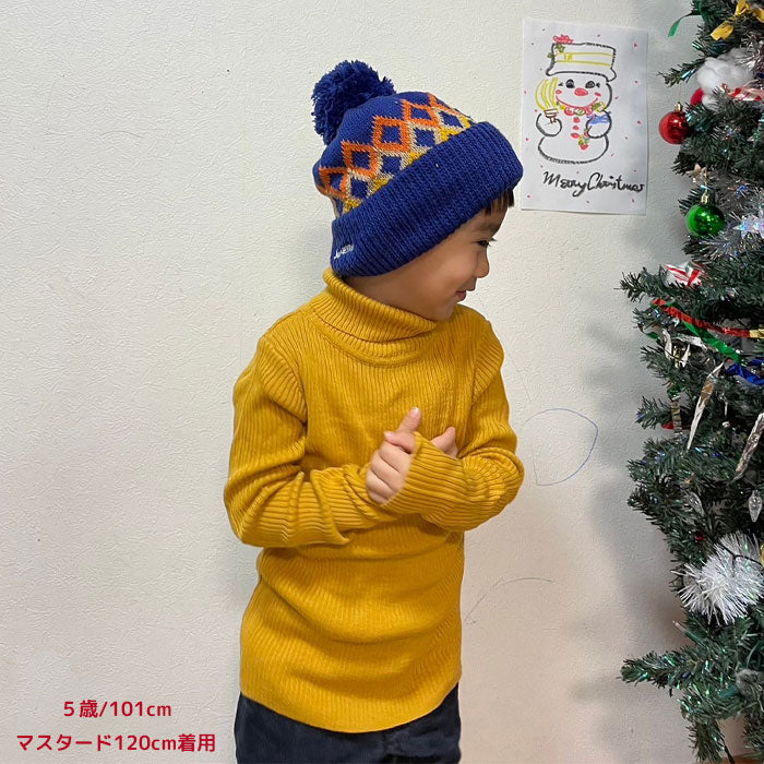 Turtleneck, washable, turtleneck, long sleeve T-shirt, rib knit, 100% cotton