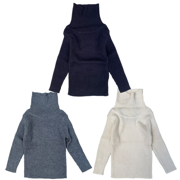 Turtleneck, washable, turtleneck, long sleeve T-shirt, rib knit, 100% cotton