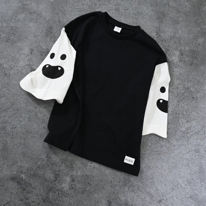 CHEEK ROOM Ghost Sleeve Long T-shirt