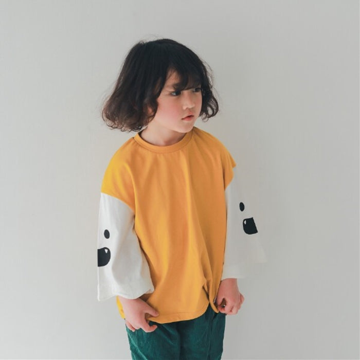 CHEEK ROOM Ghost Sleeve Long T-shirt