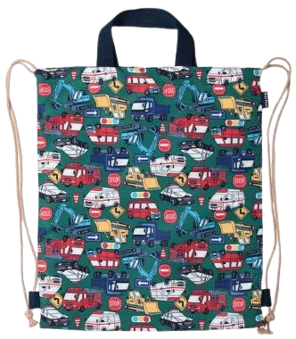 Kids Foret Working Vehicles and Dinosaurs Print Knapsack