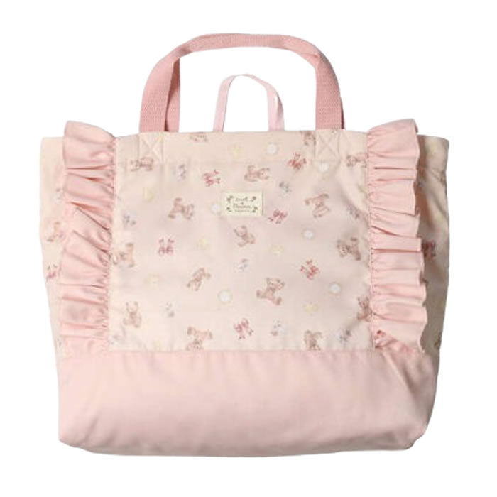kids foret 花・くま柄フリル付きレッスンバック