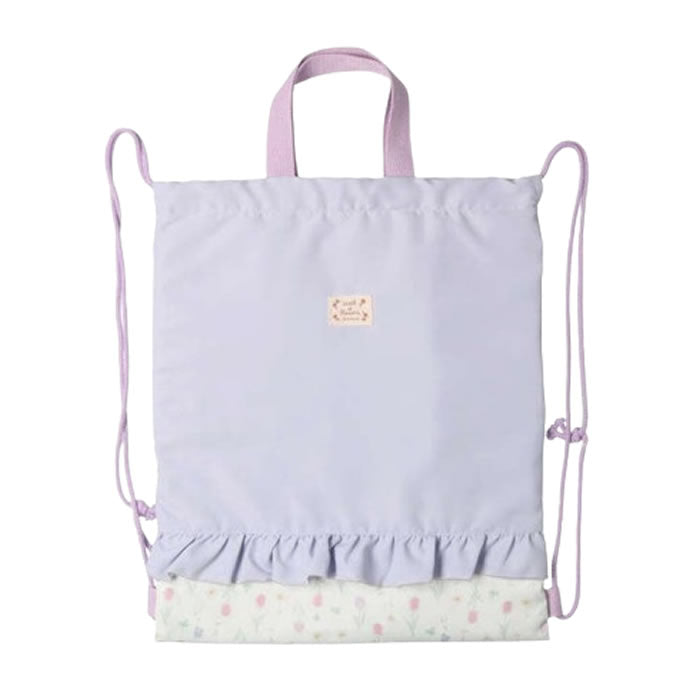kids foret Flower and bear pattern frilled knapsack