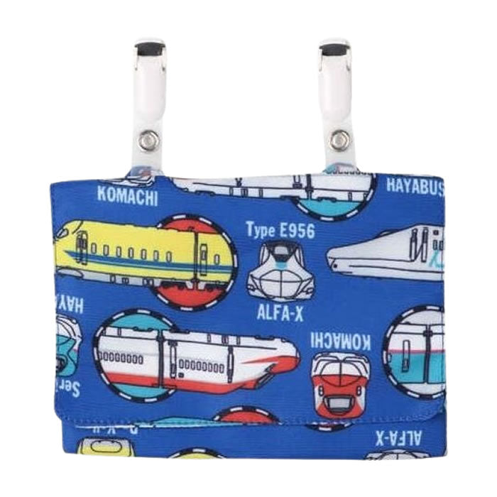 moujonjon JR Shinkansen train pattern tissue pouch
