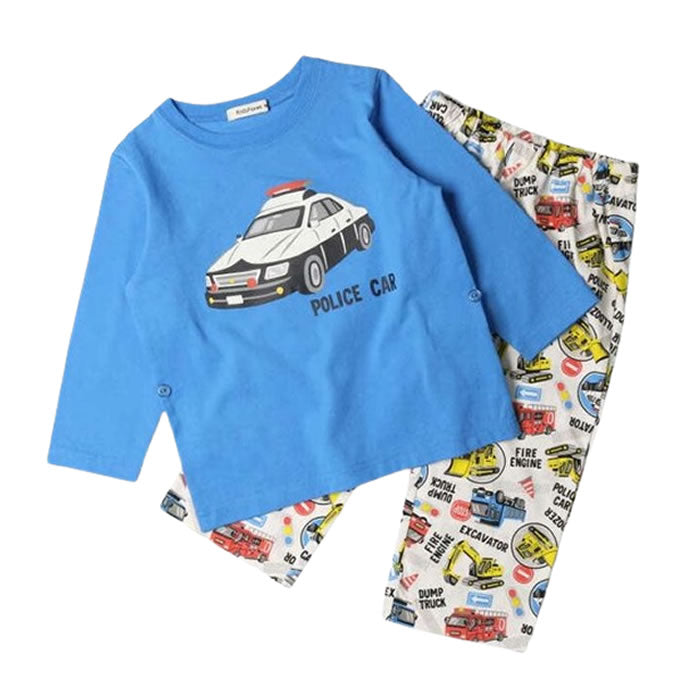 kids foret Working Car Long Sleeve Pajamas