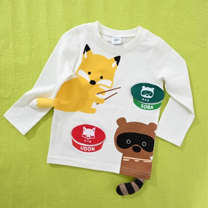 CHEEK ROOM Fox and Tanuki Long T-shirt