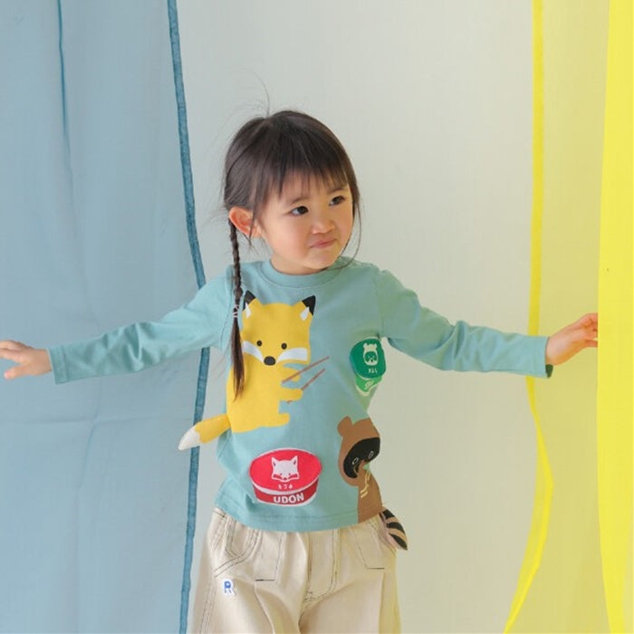 CHEEK ROOM Fox and Tanuki Long T-shirt