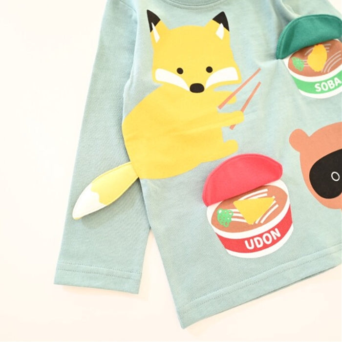CHEEK ROOM Fox and Tanuki Long T-shirt