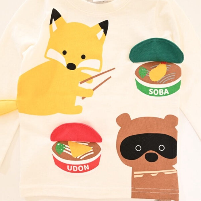CHEEK ROOM Fox and Tanuki Long T-shirt