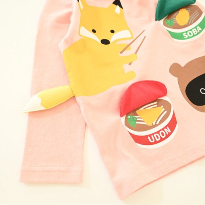 CHEEK ROOM Fox and Tanuki Long T-shirt