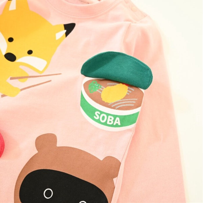 CHEEK ROOM Fox and Tanuki Long T-shirt