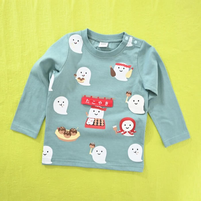 CHEEK ROOM Ghost Takoyaki Shop Long Sleeve T-Shirt