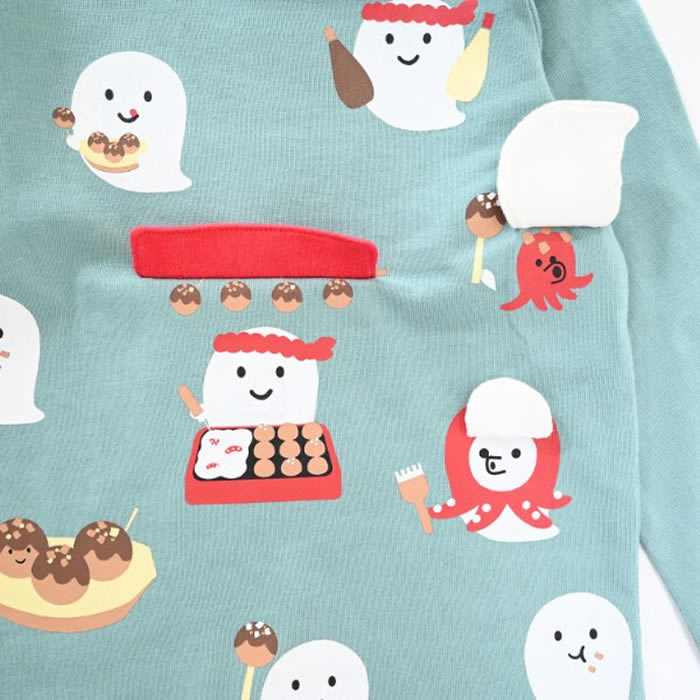 CHEEK ROOM Ghost Takoyaki Shop Long Sleeve T-Shirt
