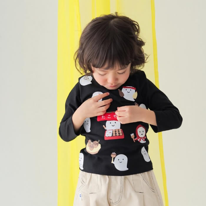 CHEEK ROOM Ghost Takoyaki Shop Long Sleeve T-Shirt