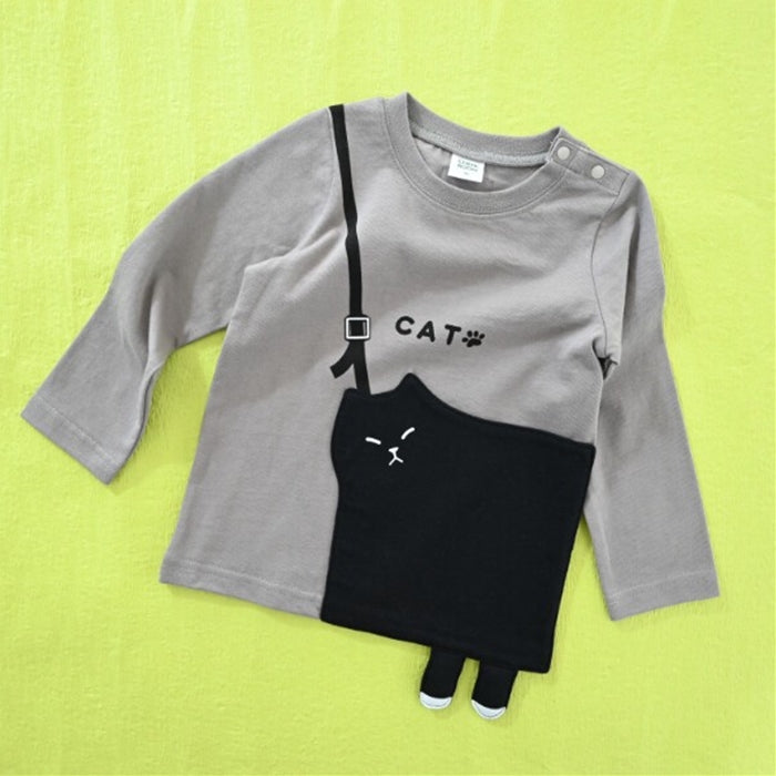 CHEEK ROOM Cat Pochette Long T-shirt