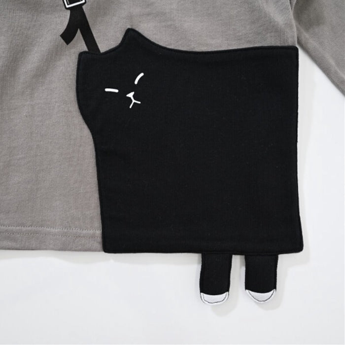 CHEEK ROOM Cat Pochette Long T-shirt
