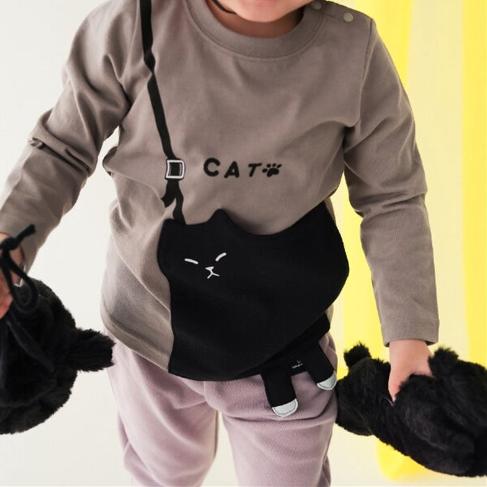 CHEEK ROOM Cat Pochette Long T-shirt