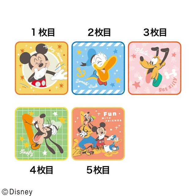 Set of 5 character mini towels and handkerchiefs