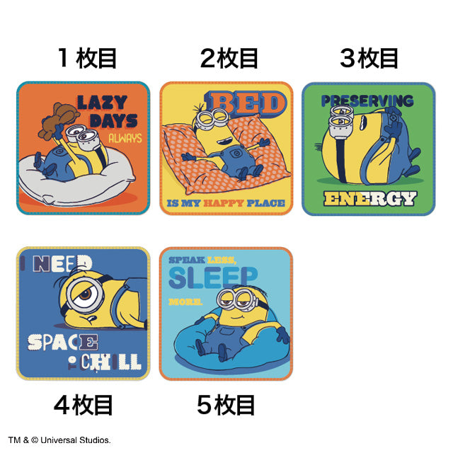 Set of 5 character mini towels and handkerchiefs