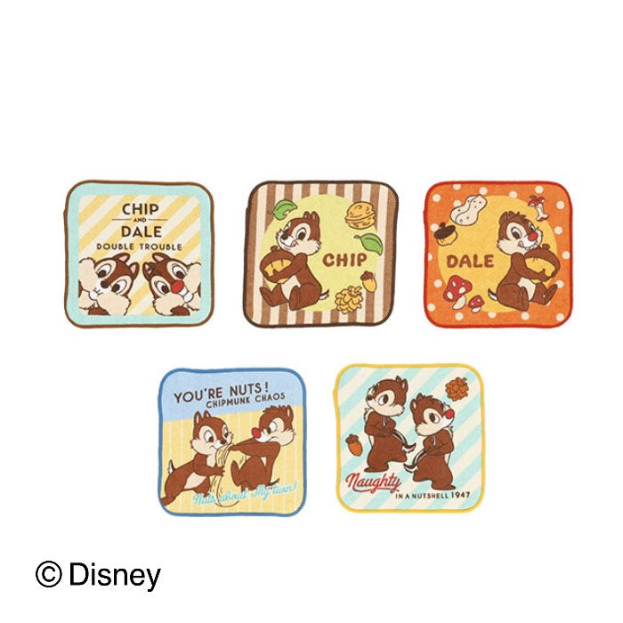 Set of 5 character mini towels and handkerchiefs
