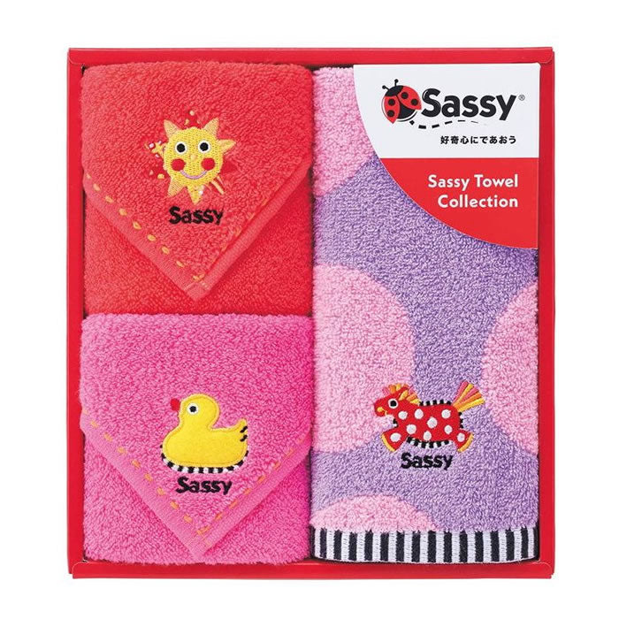 Sassy Gift Towel Set/S/Pink/3 pieces