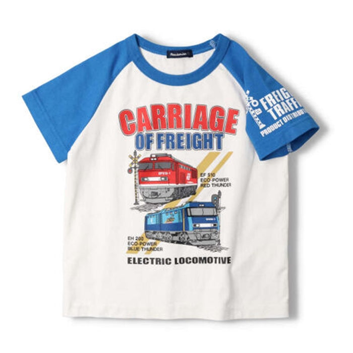 moujonjon JR freight train raglan short sleeve T-shirt