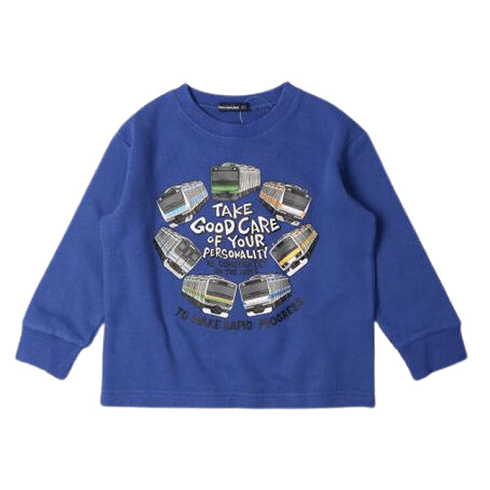 moujonjon JR conventional line train group print fleece sweatshirt