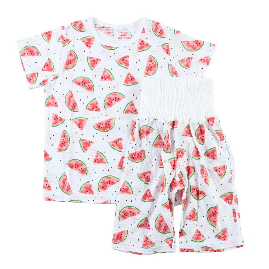 Kids short-sleeved pajamas with belly warmer