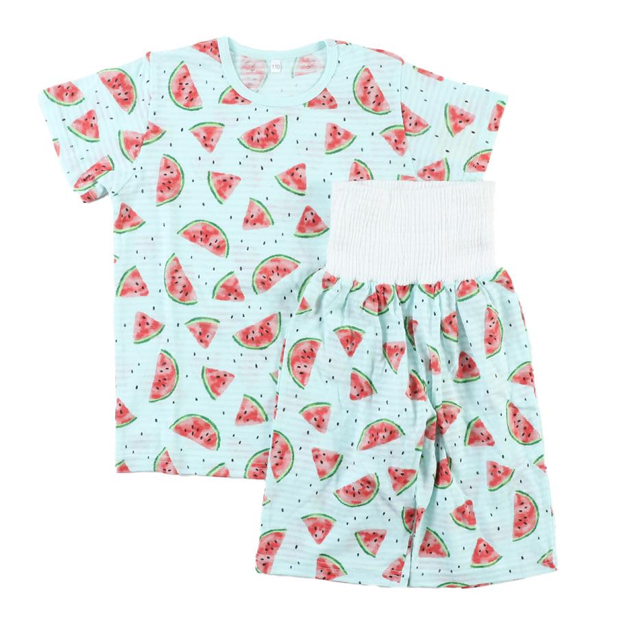 Kids short-sleeved pajamas with belly warmer