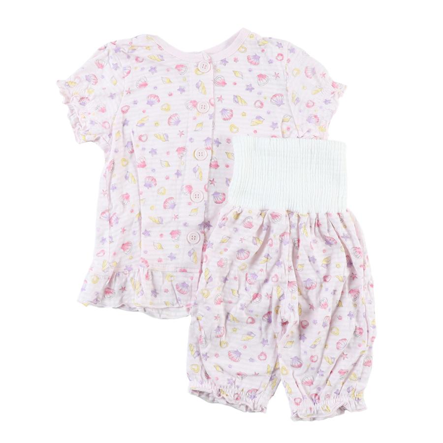 Kids short-sleeved pajamas with belly warmer