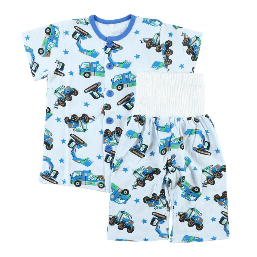 Kids short-sleeved pajamas with belly warmer