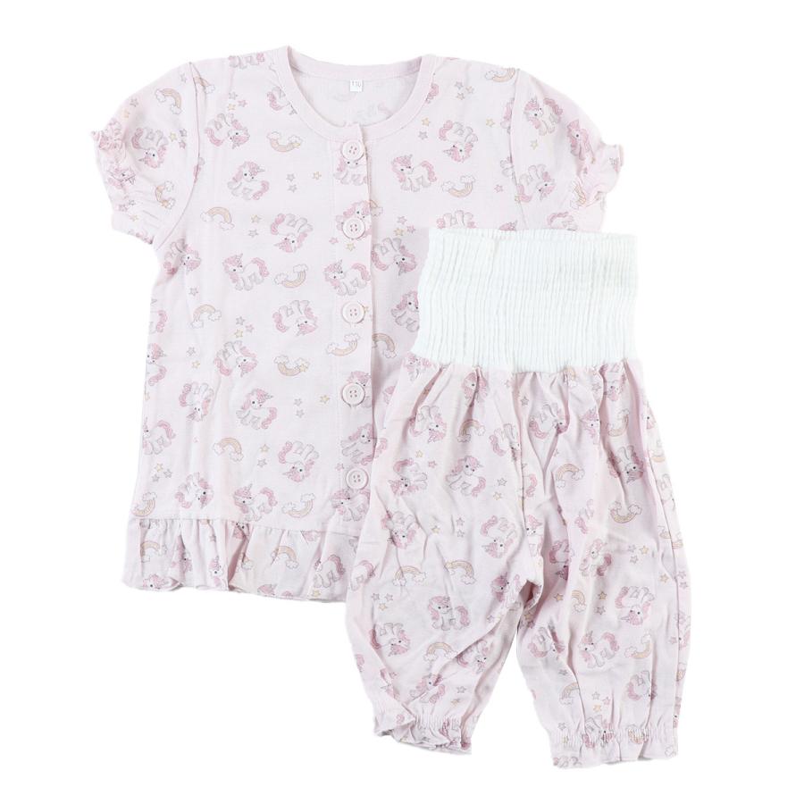 Kids short-sleeved pajamas with belly warmer