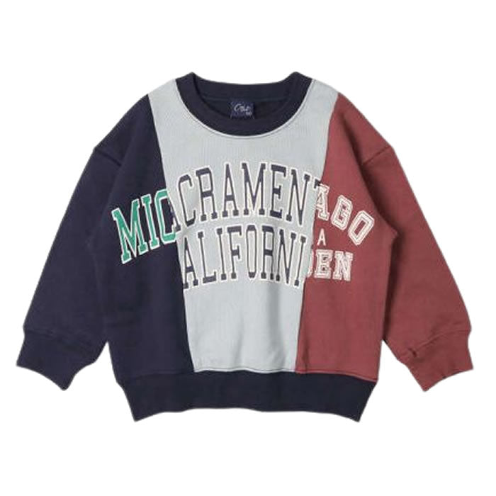 Crescent Remake-style switching fleece sweatshirt