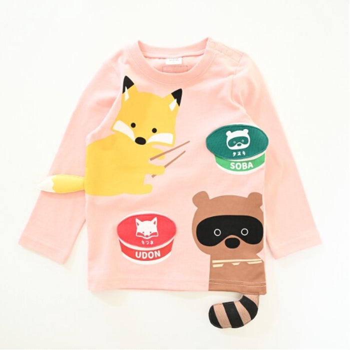 CHEEK ROOM Fox and Tanuki Long T-shirt