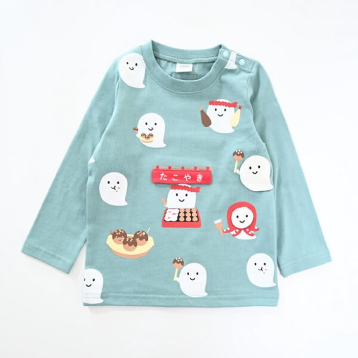 CHEEK ROOM Ghost Takoyaki Shop Long Sleeve T-Shirt