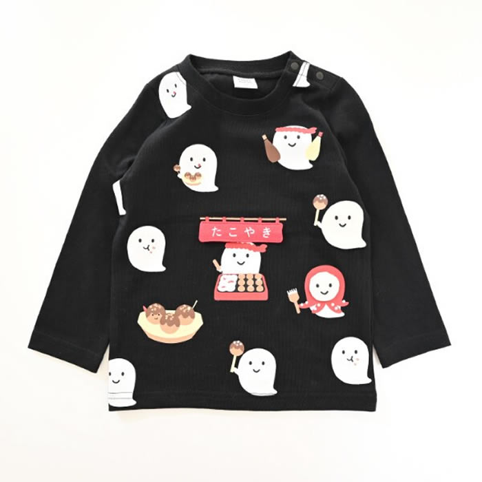 CHEEK ROOM Ghost Takoyaki Shop Long Sleeve T-Shirt