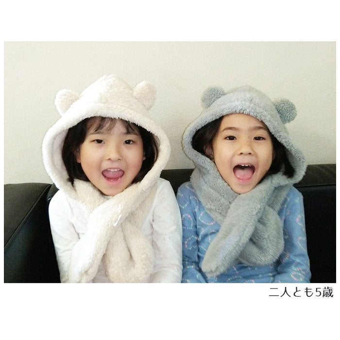 Rabbit print hooded scarf