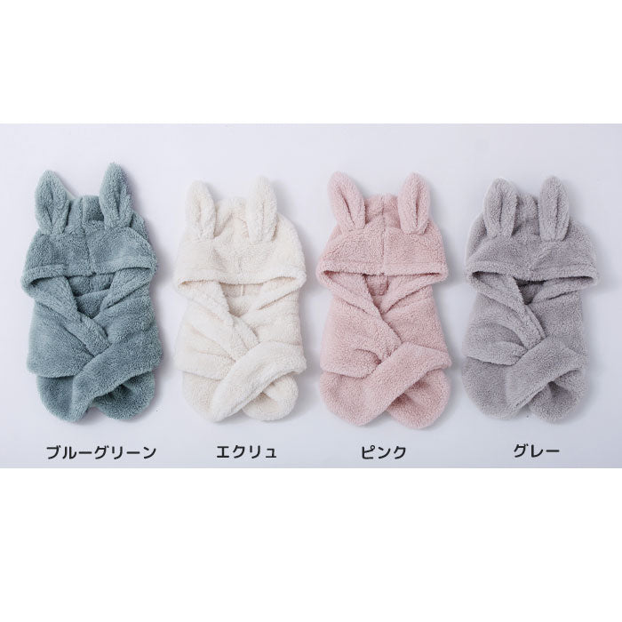 Rabbit print hooded scarf