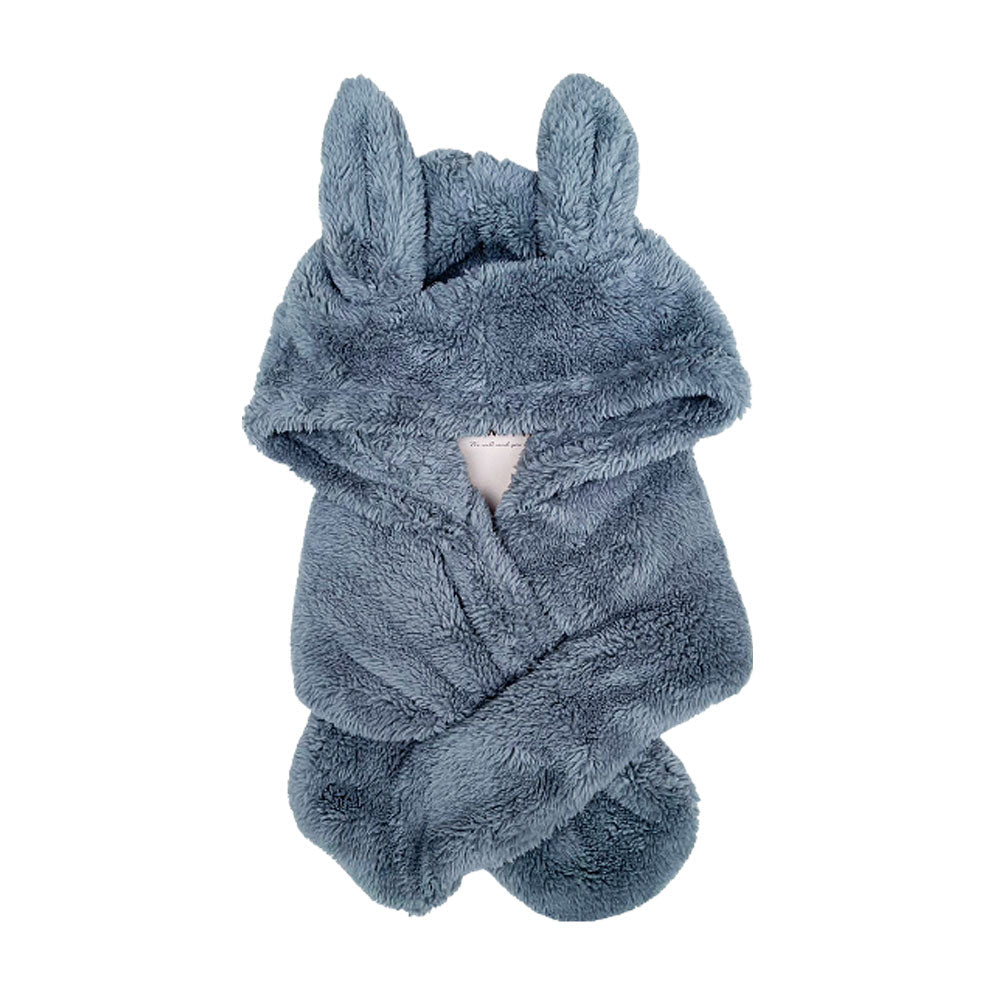 Rabbit print hooded scarf