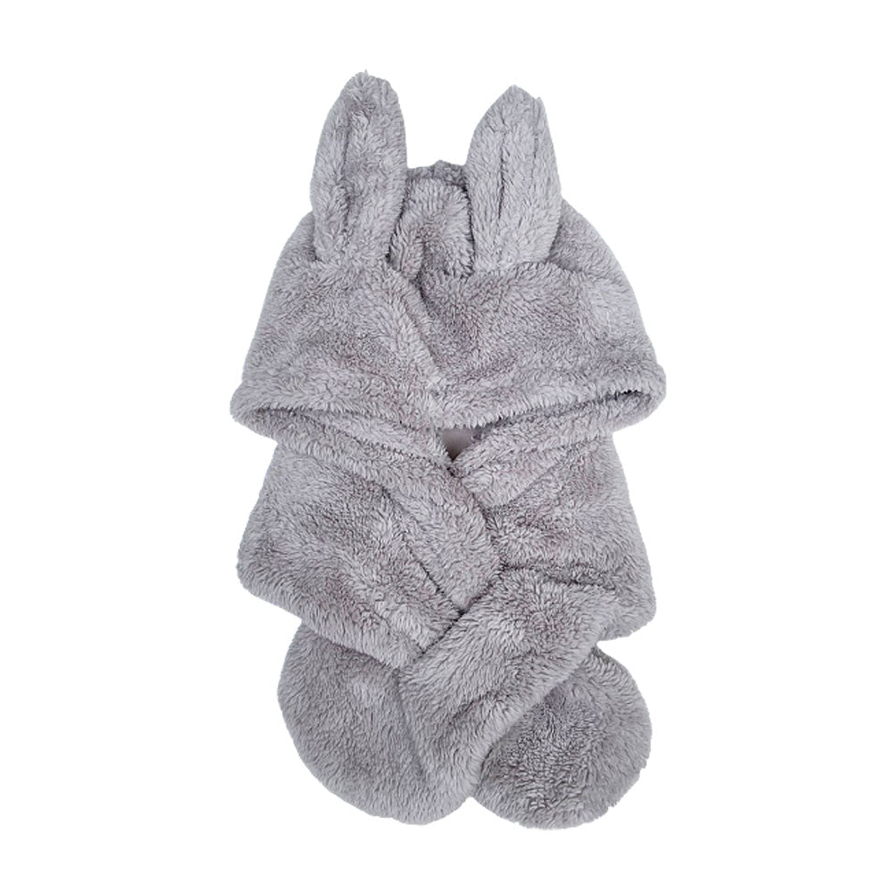 Rabbit print hooded scarf