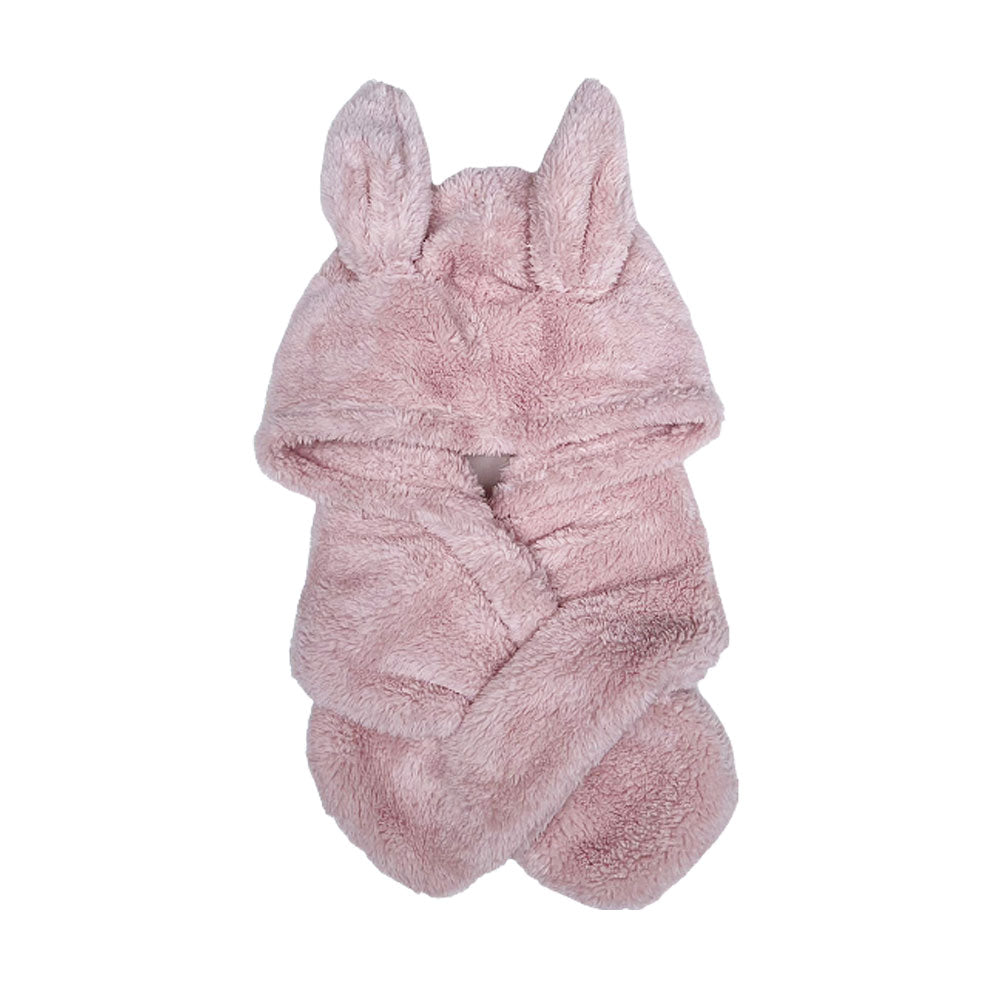 Rabbit print hooded scarf